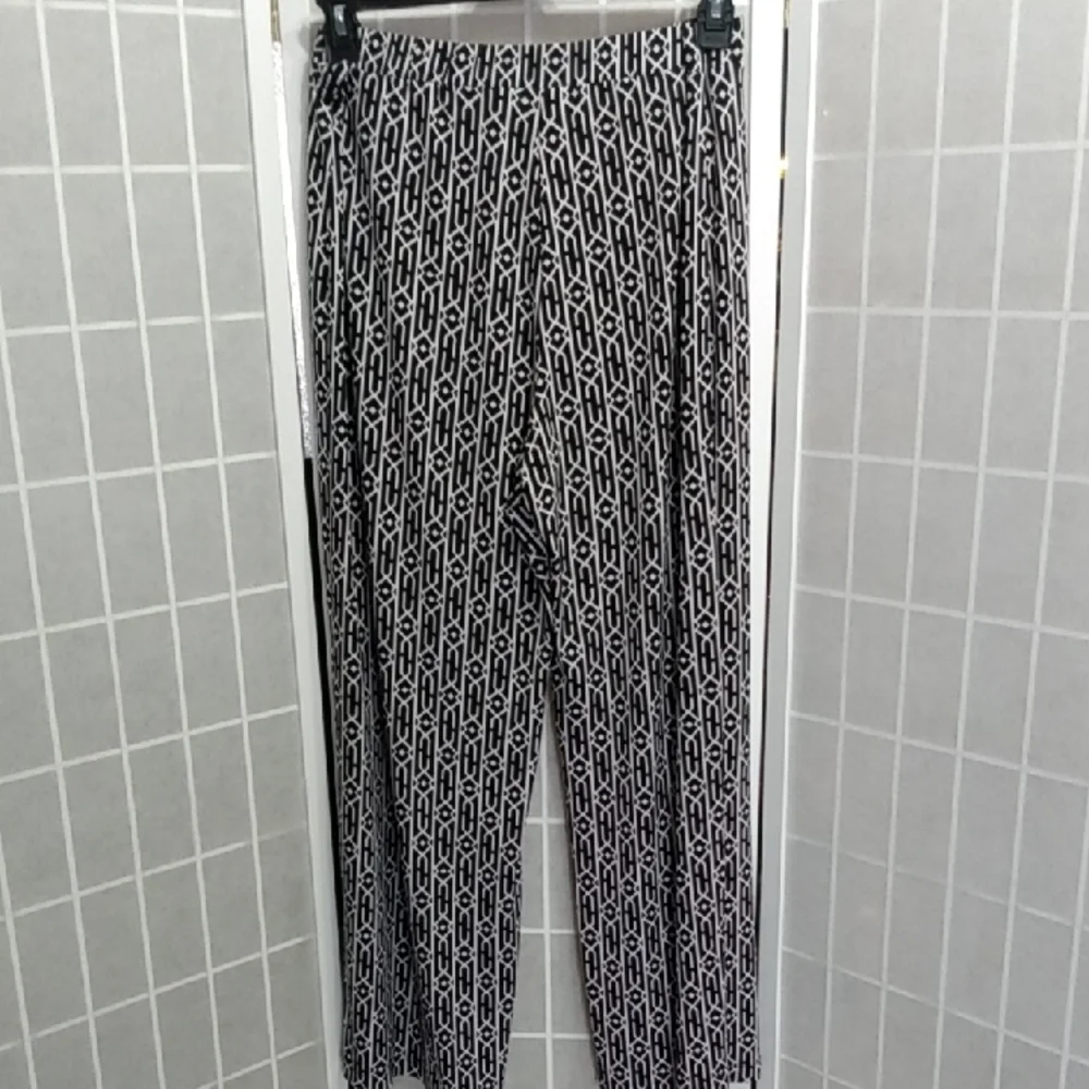 Susan Graver Geometric Print Wide Leg Stretch Palooza Pants Women's Size XL - Picture 4 of 10